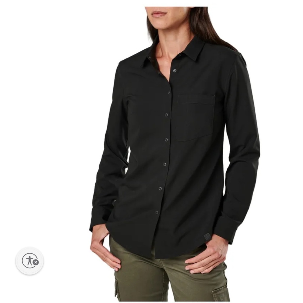 5.11 Tactical Liberty Flex Long Sleeve Button Down Navy Shirt.  Size Small